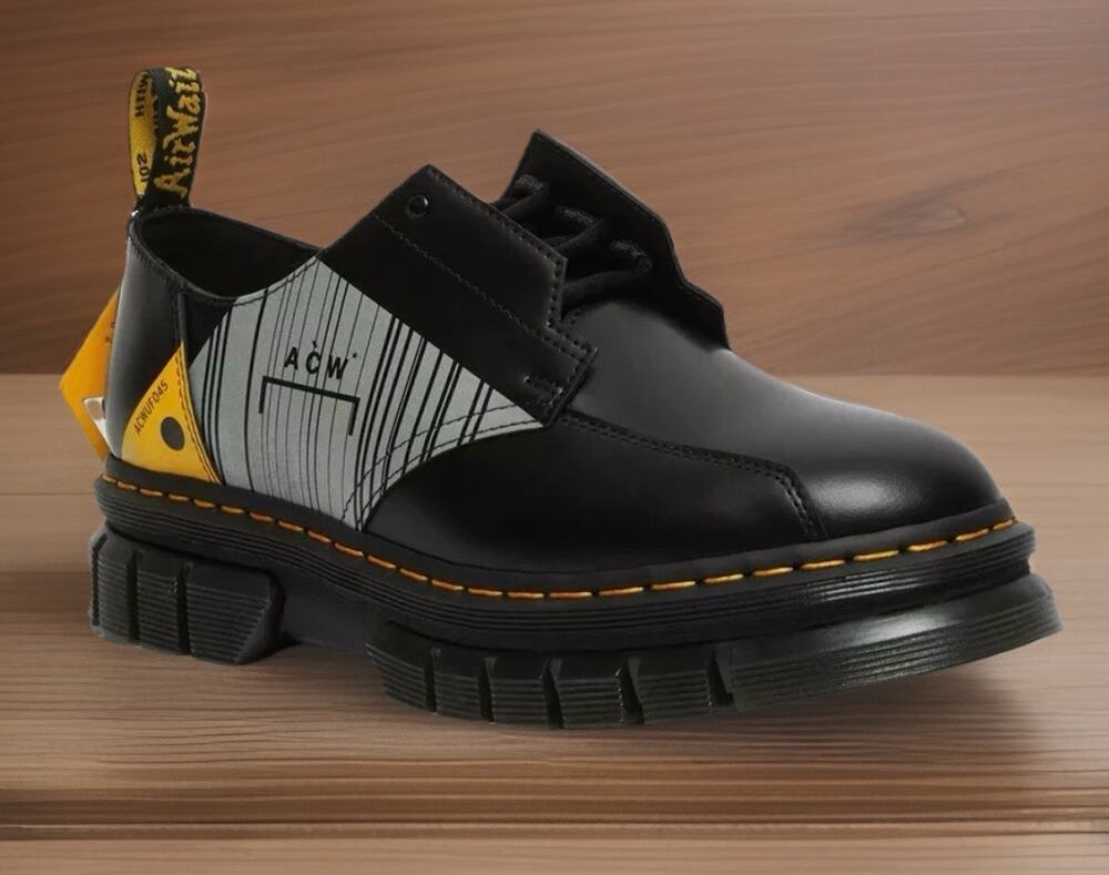 Dr. Martens Rikard Black Smooth Leather Platform Shoes Mens 10.5 Fast Ship